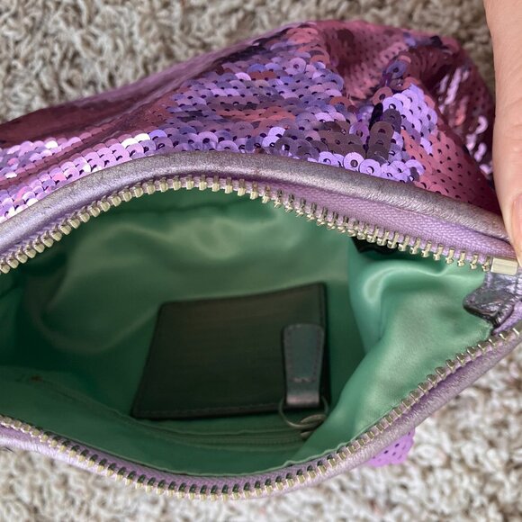 Lilac Coach Poppy Sequin Chain Limited Edition Demi Bag NWT - Picture 6 of 8